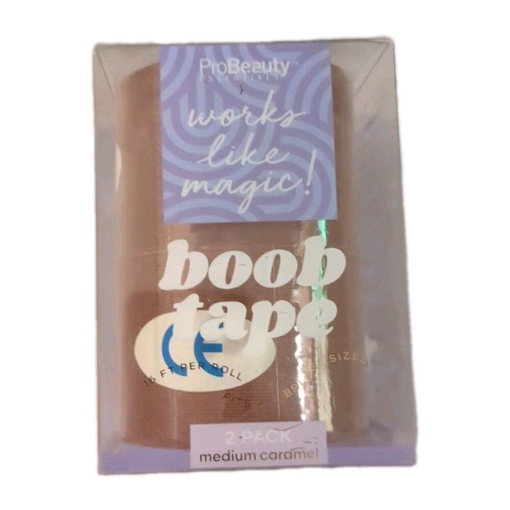 NEW ProBeauty Bra Tape 2-Pack (2 Rolls) Medium Caramel - No Bra